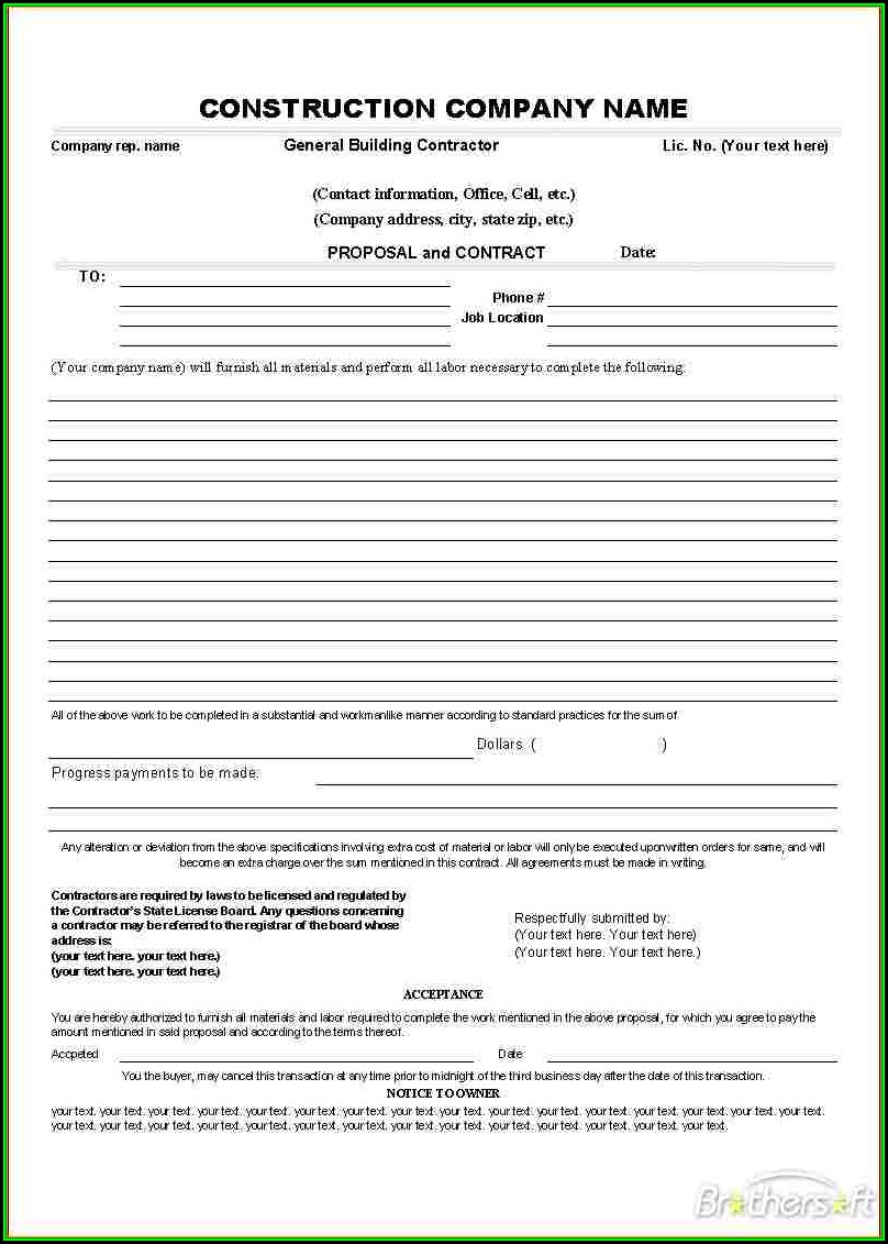 Contract Proposal Template Pdf