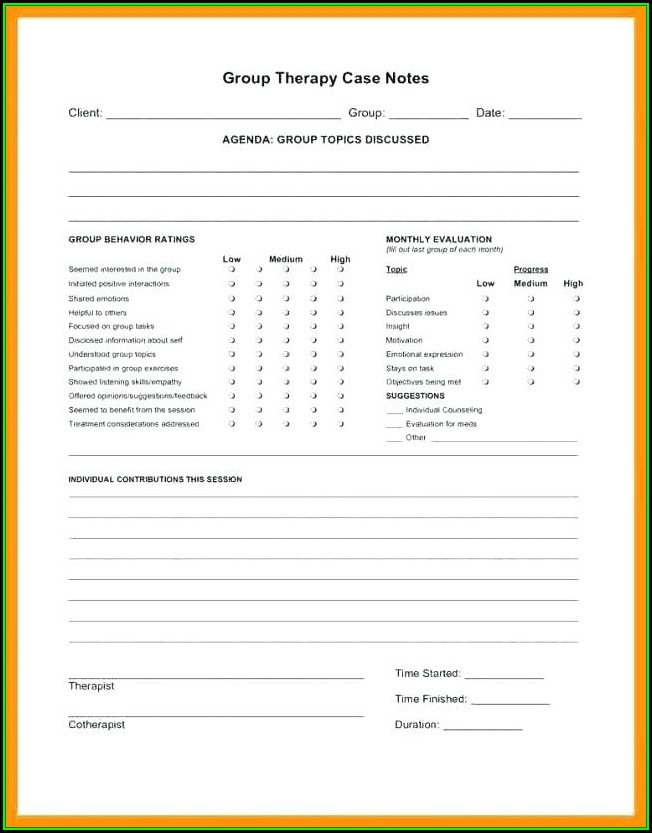 Counseling Progress Notes Examples