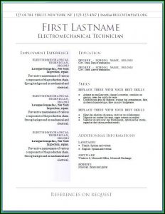 Curriculum Vitae Template Free Doc