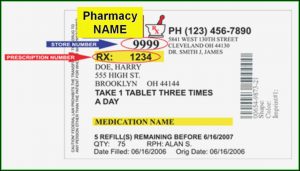Cvs Prescription Bottle Label Template