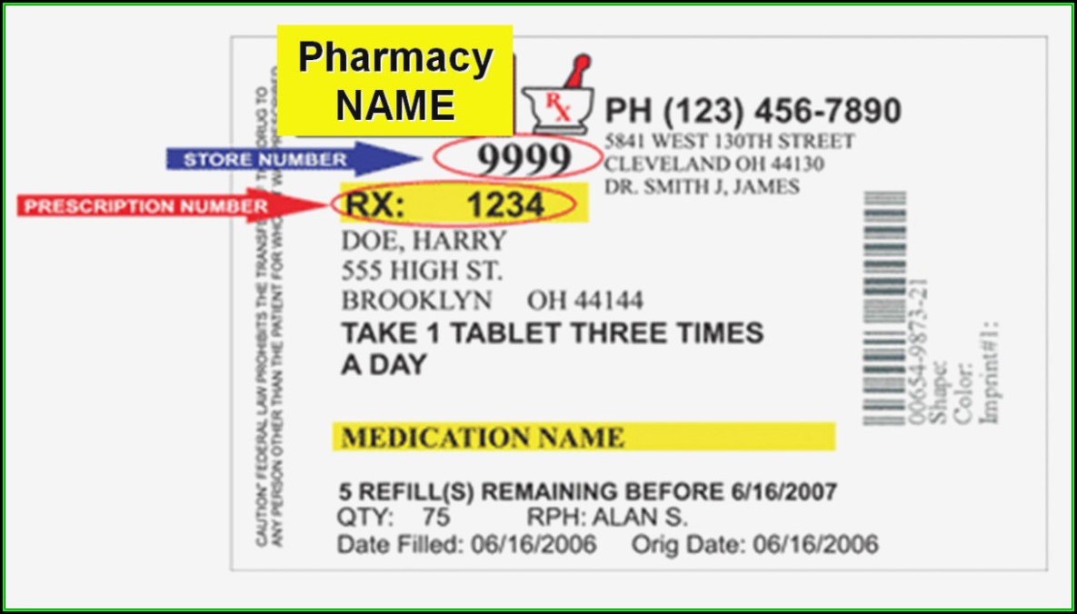 Cvs Prescription Bottle Label Template