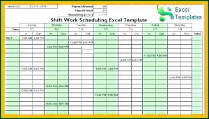 Daily Employee Shift Schedule Template Excel