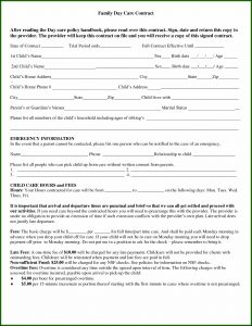 Daycare Contract Template