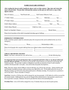 Daycare Contract Template Canada