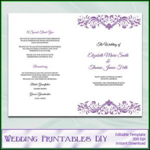 Diy Catholic Wedding Program Template