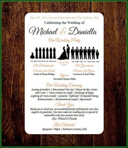Diy Silhouette Wedding Program Template