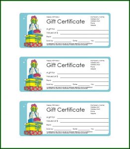 Downloadable Gift Certificate Templates Free