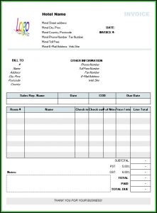 Downloadable Invoice Template Word