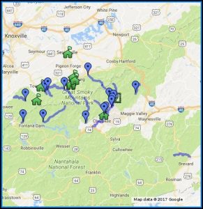 Great Smoky Mountains National Park Fishing Map