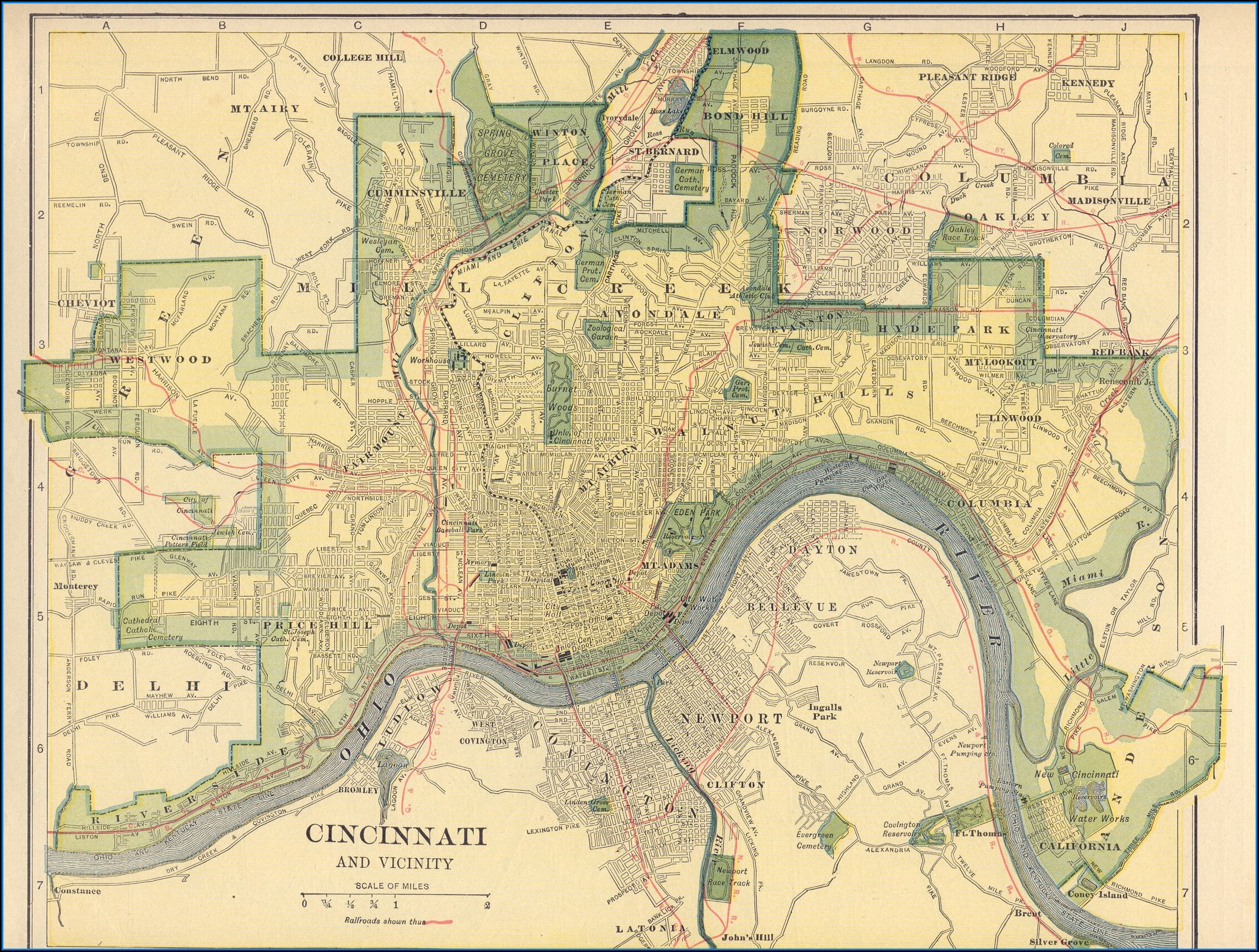 Historic Maps Of Cincinnati Ohio