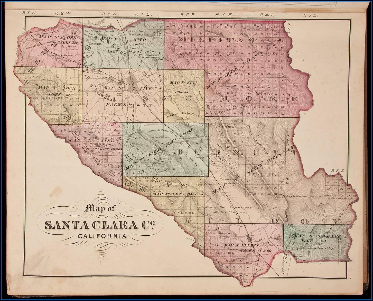 Historical Atlas Map Of Santa Clara County California