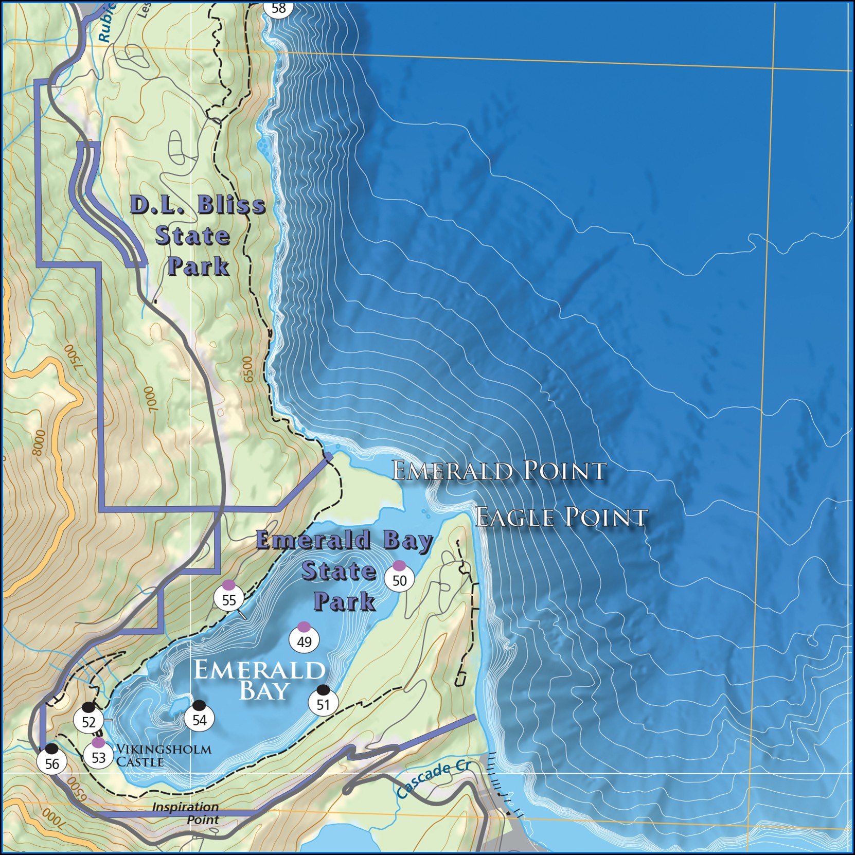 Lake Tahoe Water Trail Map Guide