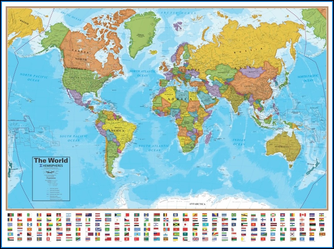 Laminated World Maps For Sale