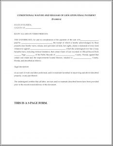 Conditional Lien Waiver Form Texas