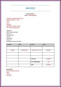 Contractor Invoice Example