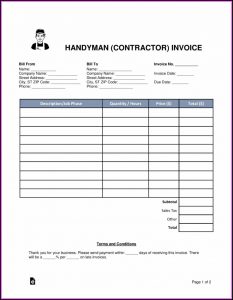 Contractor Invoice Forms Free