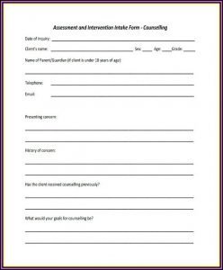 Counselling Intake Form Template Australia