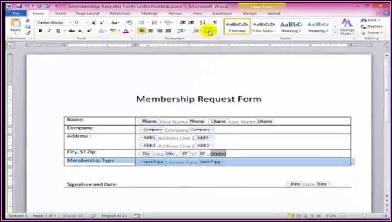 Create Fillable Forms In Word