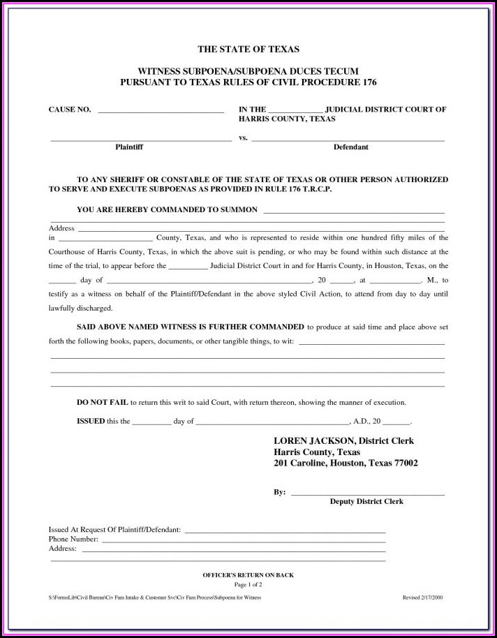 Divorce Forms In Houston Texas