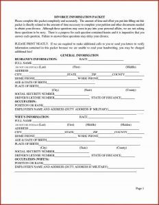 Divorce Forms In Texas