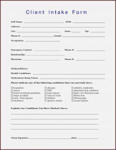 Esthetician Client Intake Form Template