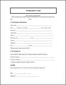 Event Registration Form Template Microsoft Word