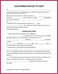 Eviction Notice Form California
