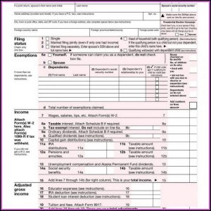 Federal Income Tax Forms 1040a