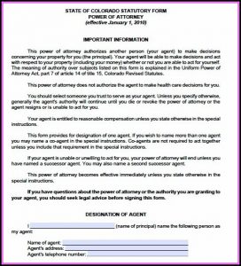 Financial Poa Form Colorado