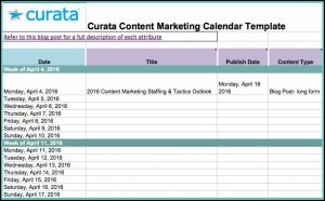 Editorial Calendar Template Excel