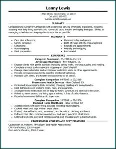 Elderly Caregiver Resume Templates