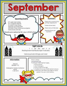Elementary Classroom Newsletter Template Free