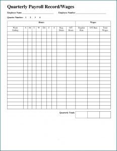 Employee Payroll Record Template