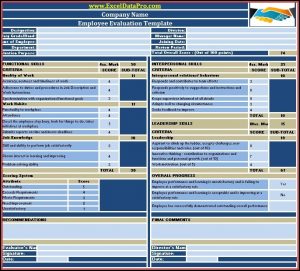 Employee Performance Review Template Excel