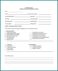 Exit Interview Form Template Free