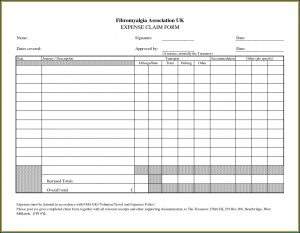 Expense Form Template For Small Business