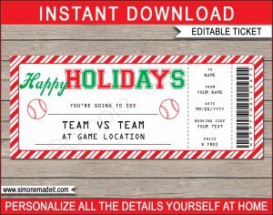 Fake Baseball Ticket Template