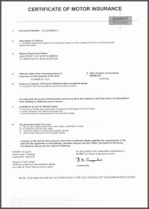 Fake Car Insurance Certificate Template