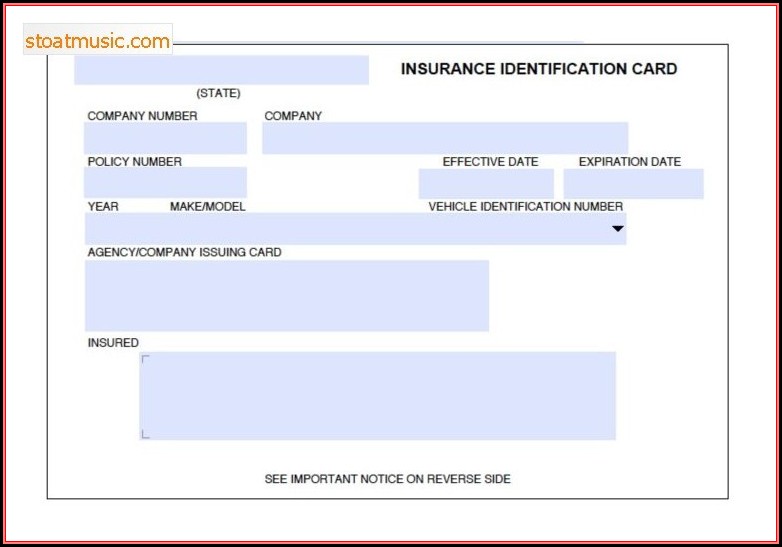 Fake Insurance Card Template Free