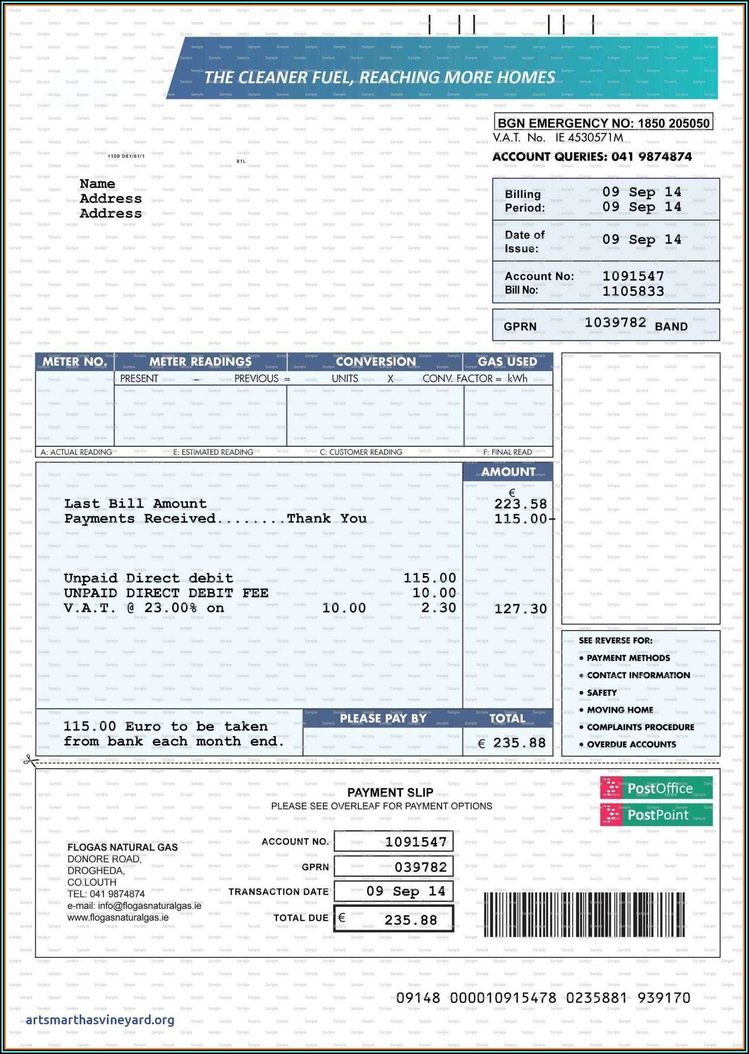 Utility Bill Template Download Free