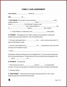 Family Loan Agreement Template