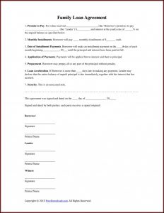 Family Loan Agreement Template Nz