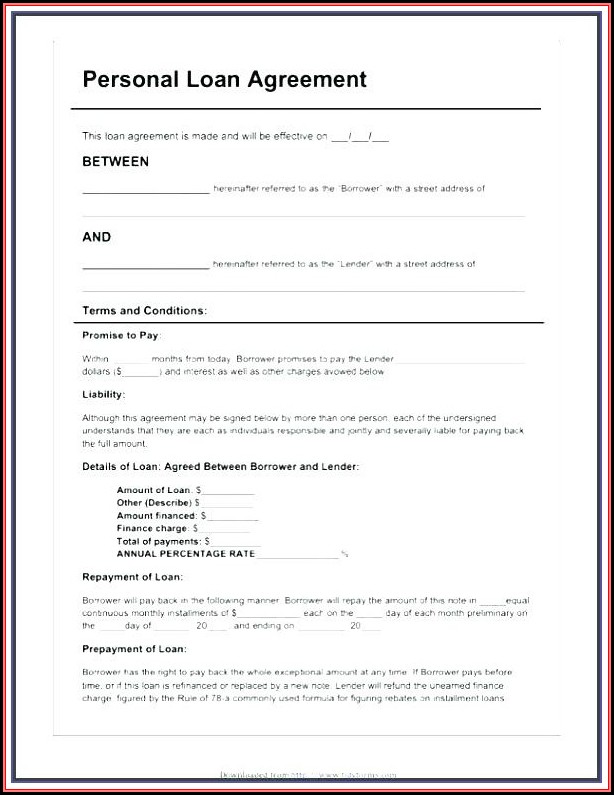 Family Loan Agreement Template South Africa