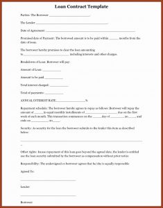 Family Loan Agreement Template Uk Free