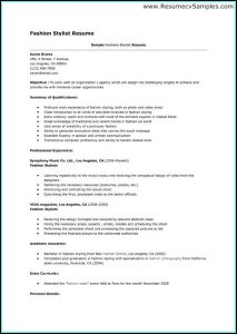 Fashion Stylist Resume Templates Free