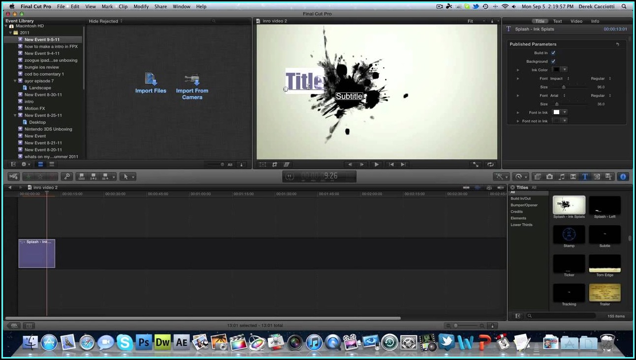 Final Cut Pro X Intro Templates Free