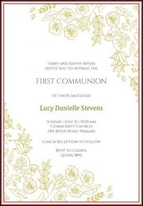 First Communion Invite Templates