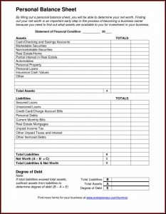 Free Balance Sheet Template Uk