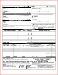 Free Bill Of Lading Template Downloads