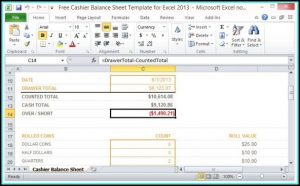 Free Cashier Balance Sheet Template For Excel 2013
